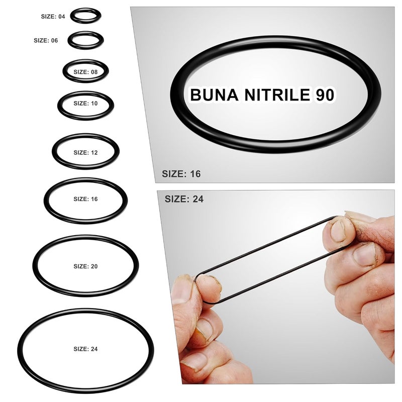 ANCIMOON Flat Face O-Ring Kit for ORFS Hydraulic Fittings, Buna 90, 180PCS - Image 5
